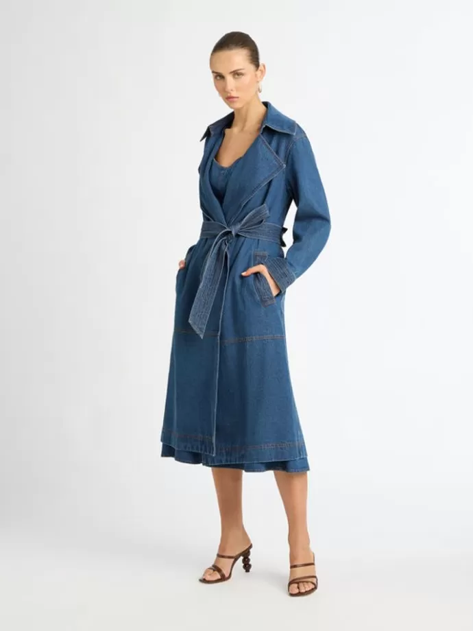 Cheap Adina Denim Trench Woman Workwear