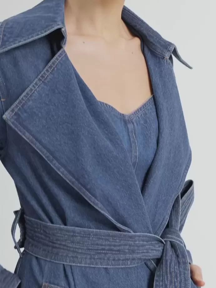 Cheap Adina Denim Trench Woman Workwear