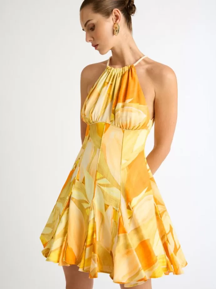Flash Sale Amber Leaves Mini Dress Woman Dresses