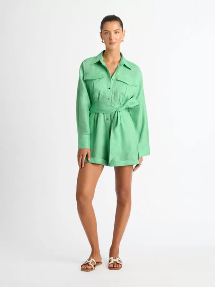Best Sale Palma Linen Playsuit Woman Jumpsuits & Playsuits