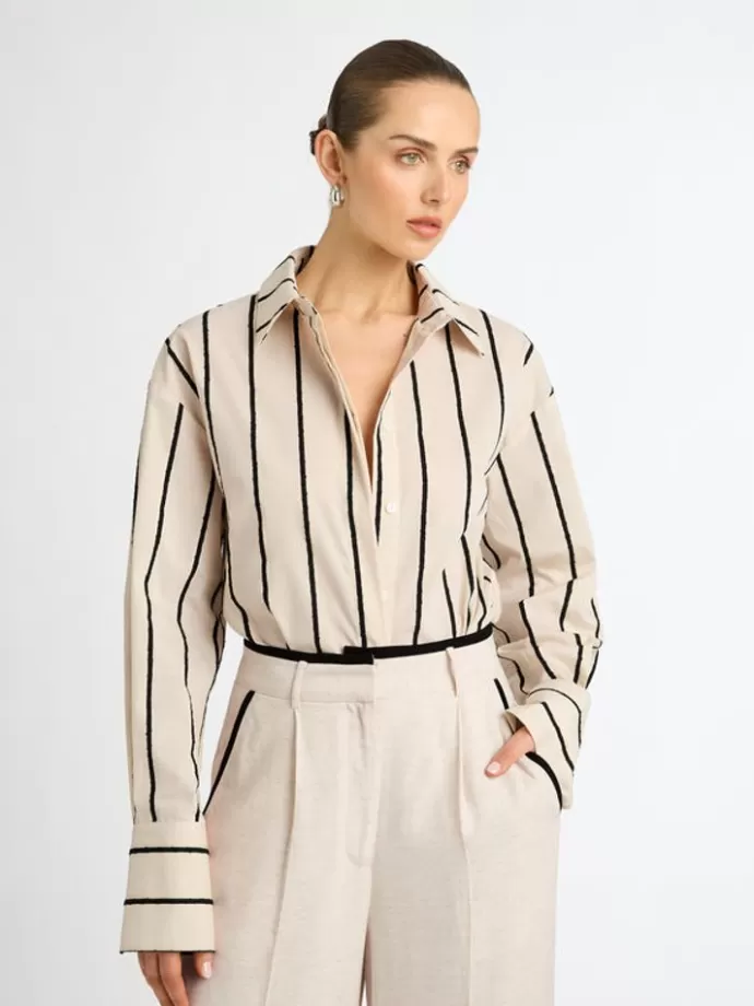 Clearance Studio Stripe Shirt Woman Workwear